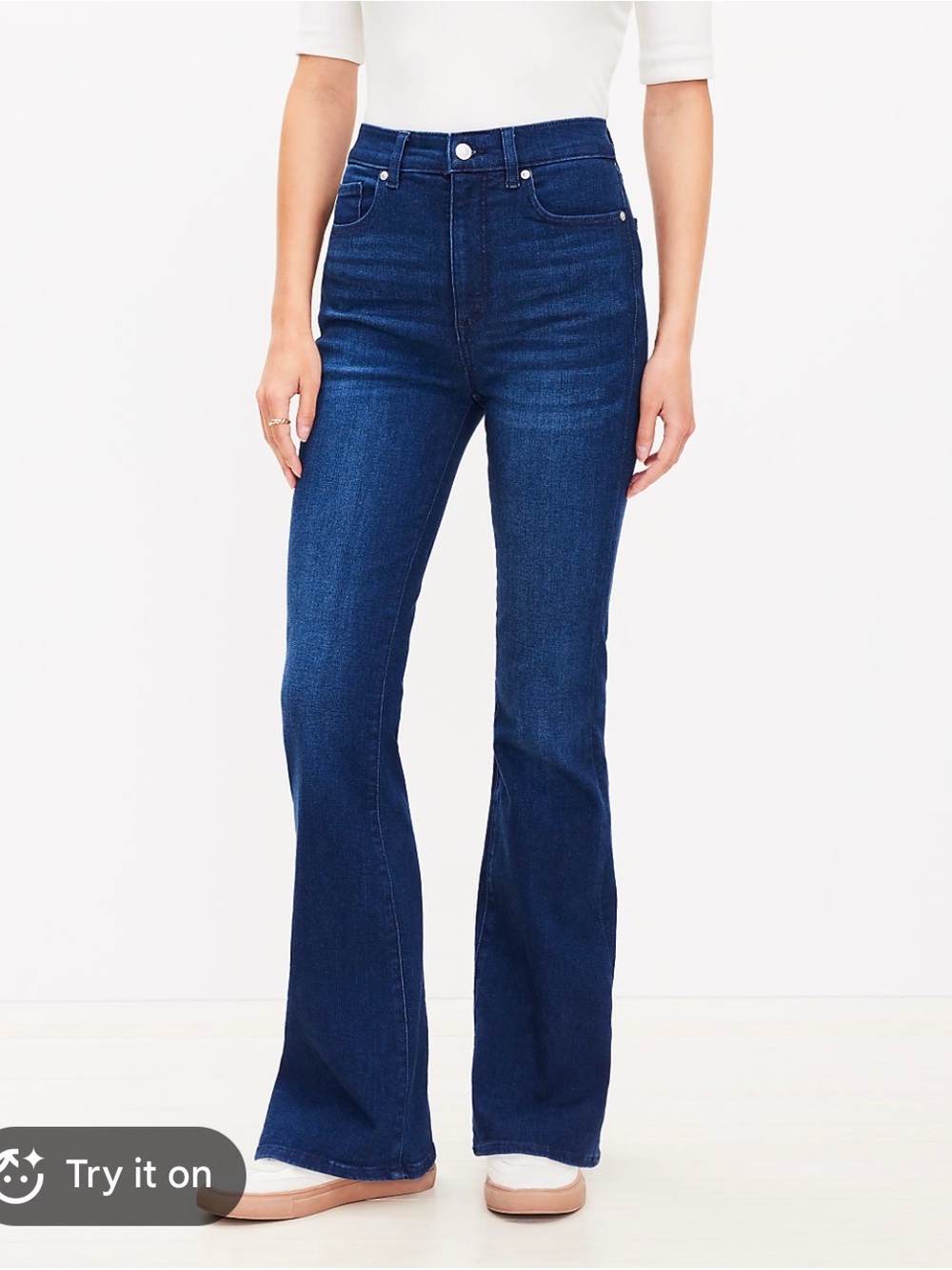 LOFT Dark Indigo High-Rise Flare Jeans